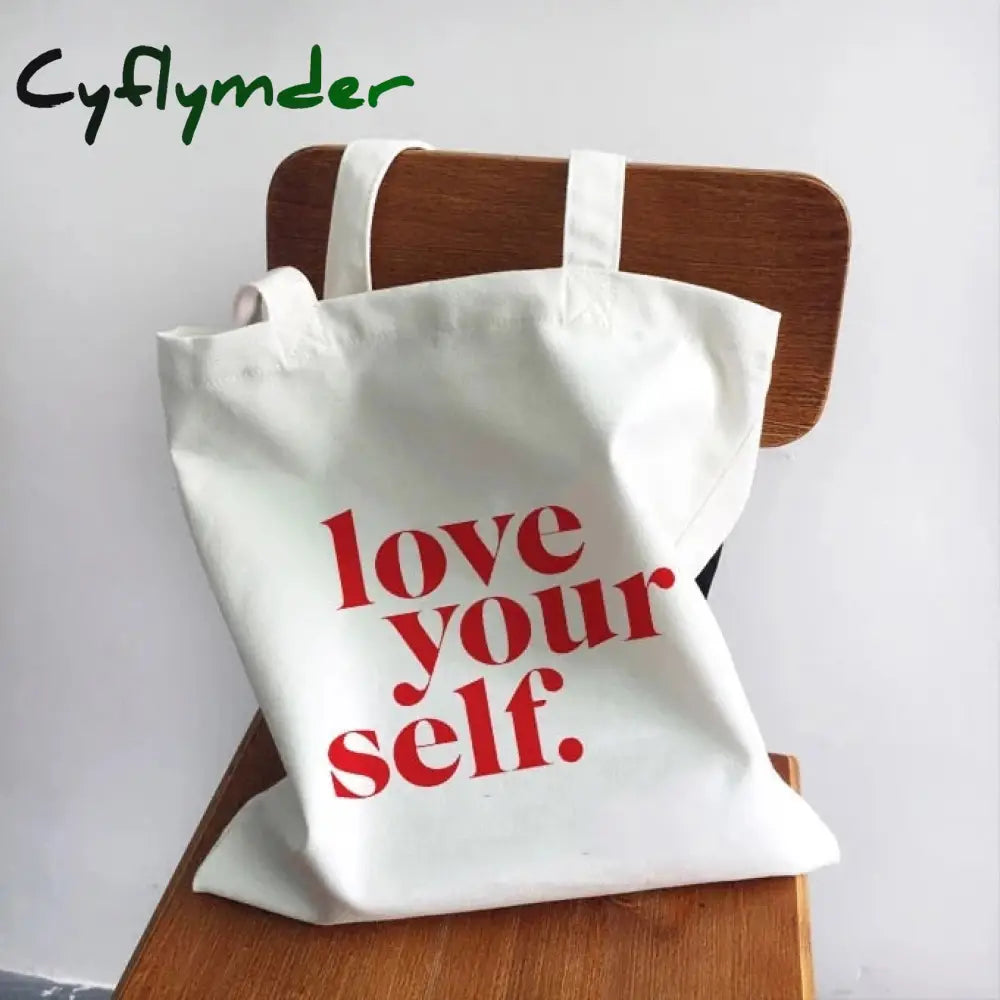 Cyflymder Ladies Handbags Girl Power Quotes Canvas Tote Bag Shopping Travel Women Eco Reusable