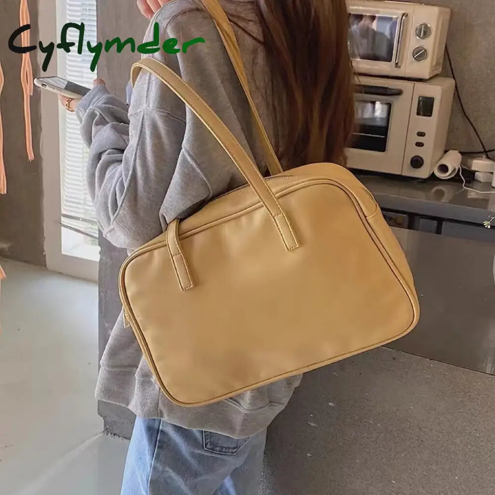 Cyflymder Ladies Large Capacity Office Briefcase Luxury Designer Pu Leather Shoulder Bag High