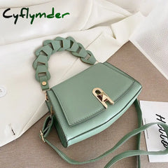 Cyflymder Ladies Luxury Woven Lock Buckle Dating Messenger Handbag Fashion Detachable Shoulder