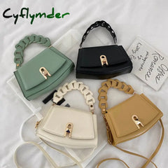 Cyflymder Ladies Luxury Woven Lock Buckle Dating Messenger Handbag Fashion Detachable Shoulder