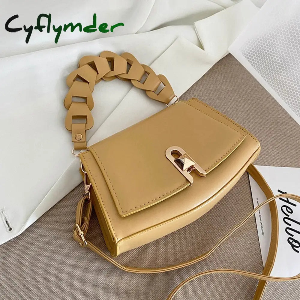 Cyflymder Ladies Luxury Woven Lock Buckle Dating Messenger Handbag Fashion Detachable Shoulder
