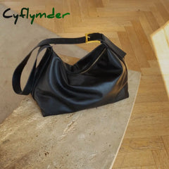 Cyflymder Ladies New Style Shoulder Bag Fashion Big Pillow Soft Leather Women Solid Color Messenger