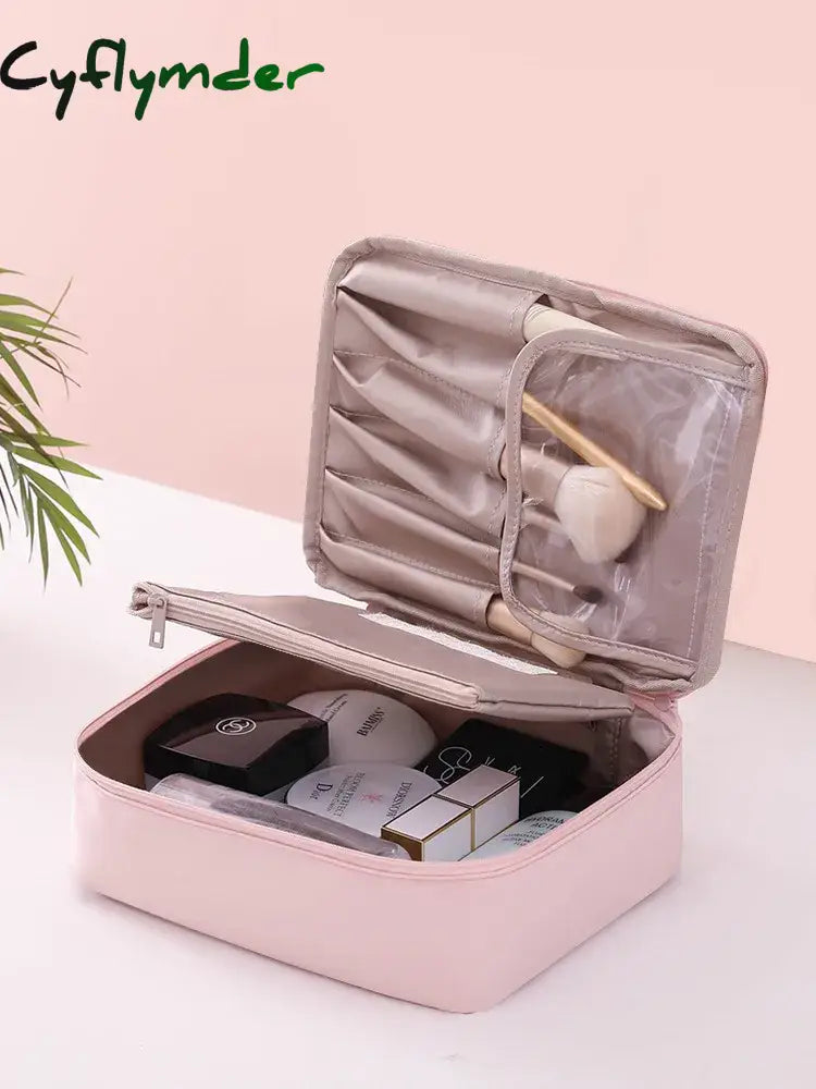 Cyflymder Ladies Portable High Appearance Index Cosmetic Bag Large-Capacity Travel Washing