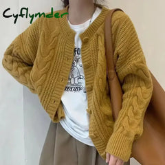 Ladies Sweaters Winter Button Kawaii Knitted Top for Women Yellow Cute Cardigan Designer Y2k Fashion Korea Korean Luxury Jumper