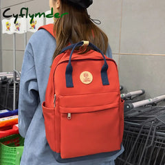 Cyflymder Lady Leisure Women Kawaii Nylon Laptop Book Bag Trendy Girl Travel Portable School