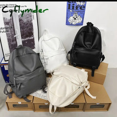Cyflymder Large Backpack Women Leather Rucksack Female Knapsack Men Travel Backpacks School Bag For