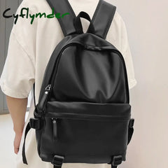 Cyflymder Large Backpack Women Leather Rucksack Female Knapsack Men Travel Backpacks School Bag For