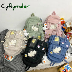 Cyflymder Large Capacity Backpacks For Women Japanese Schoolbag Kawaii Student Multi-Color Bag Ins