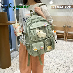 Cyflymder Large Capacity Backpacks For Women Japanese Schoolbag Kawaii Student Multi-Color Bag Ins