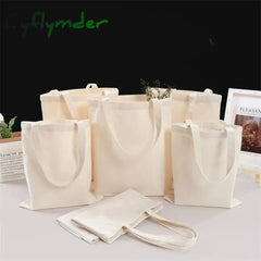 Cyflymder Large Capacity Canvas Shopping Bags Diy Folding Eco-Friendly Cotton Tote Shoulder Bag