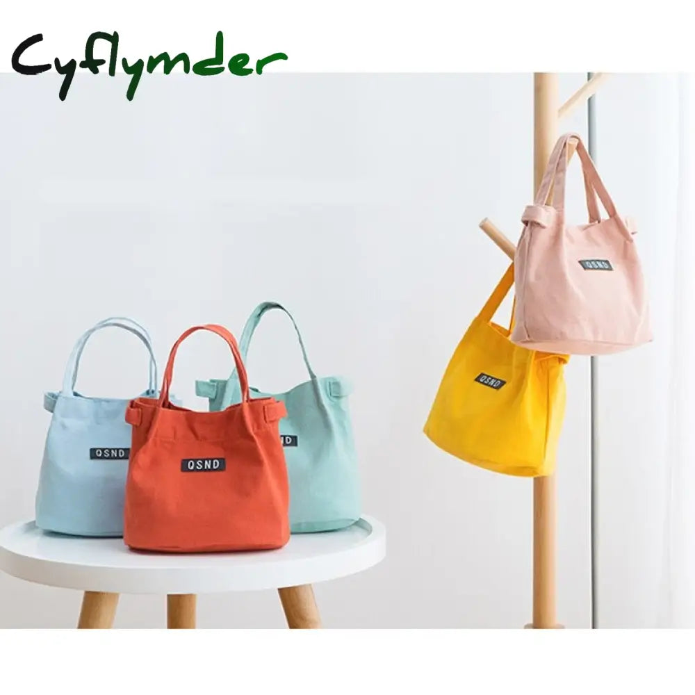 Cyflymder Large Capacity Canvas Tote Shoulder Bag Fabric Cotton Cloth Reusable Shopping For Women