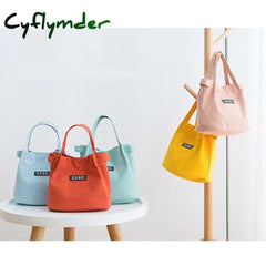 Cyflymder Large Capacity Canvas Tote Shoulder Bag Fabric Cotton Cloth Reusable Shopping For Women