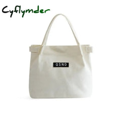 Cyflymder Large Capacity Canvas Tote Shoulder Bag Fabric Cotton Cloth Reusable Shopping For Women