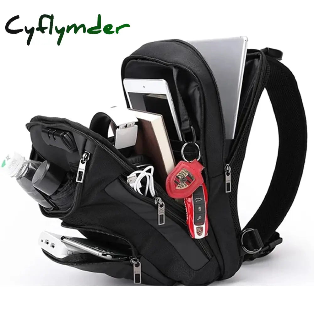 Cyflymder Large Capacity Men Oxford Waterproof Multifunction Shoulder Bags Messenger Chest Sling