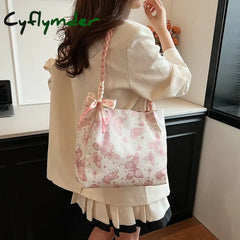 Cyflymder Large Capacity New Summer Shoulder Bag Butterfly College Student Commuter Tote Bag Trendy and Fashionable
