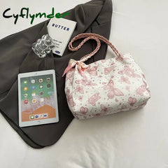 Cyflymder Large Capacity New Summer Shoulder Bag Butterfly College Student Commuter Tote Bag Trendy and Fashionable