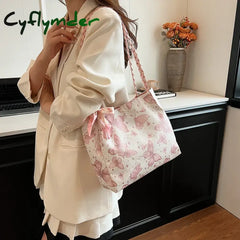 Cyflymder Large Capacity New Summer Shoulder Bag Butterfly College Student Commuter Tote Bag Trendy and Fashionable