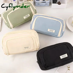 Cyflymder Large Capacity Pencil Bag Aesthetic School Cases Girl Korean Stationery Holder Children