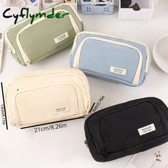 Cyflymder Large Capacity Pencil Bag Aesthetic School Cases Stationery Holder Kids Pen Big Box