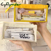 Cyflymder Large Capacity Pencil Bag Transparent Pen Case Stationery Holder Six Layers Zipper Pouch