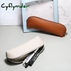 Cyflymder Large Capacity Pencil Bagstationery Holder Pu Leather Pen Case Children Zipper Pouch
