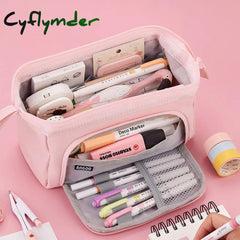 Cyflymder Large Capacity Pencil Case Cute Student Cases Big Pen Bag Storage Box Boy Girl Kid Office