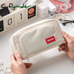 Cyflymder Large Capacity Pencil Case Double Layer Cute Stationery School Pouches For Girls Back To