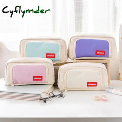 Cyflymder Large Capacity Pencil Case Double Layer Cute Stationery School Pouches For Girls Back To