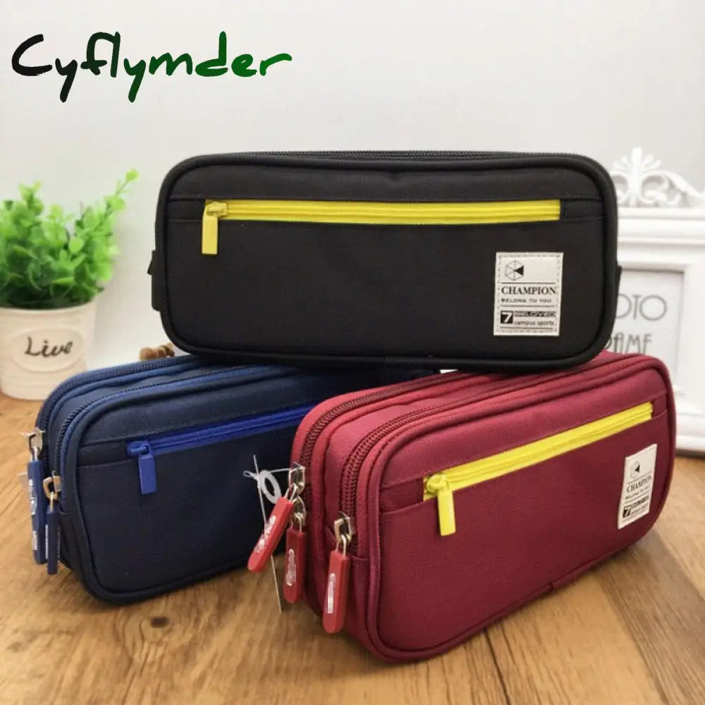 Cyflymder Large Capacity Pencil Case Stationery Cute Boys Girls Gift Pen Bag Box Cases Storage