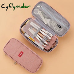 Cyflymder Large Capacity Pencil Case Stationery School Supplies Cases Pouch Office Desk Storage Bag