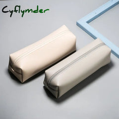 Cyflymder Large Capacity Pu Leather Pencil Bag Stationery Holder Case Storage Box Zipper Pouch