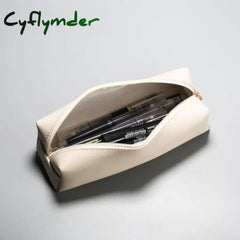 Cyflymder Large Capacity Pu Leather Pencil Bag Stationery Holder Case Storage Box Zipper Pouch