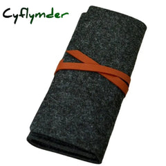Cyflymder Large Capacity School Case Felt Pencil Bag Student Stationery Holder Fountain Pen Simple