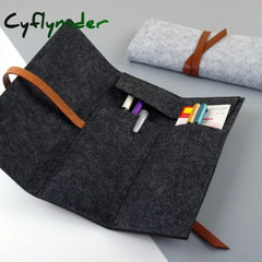 Cyflymder Large Capacity School Case Felt Pencil Bag Student Stationery Holder Fountain Pen Simple