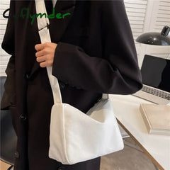 Cyflymder Large-Capacity Shoulder Bag New Women’s Fashion Simple Commuter Messenger Tote Black