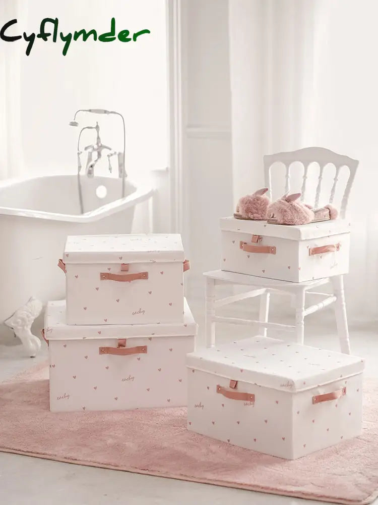 Cyflymder Large Capacity Storage Boxes With Lids Folding Box Organizer Closet Clothes Quilts Toys
