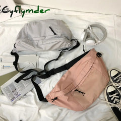 Cyflymder Large Capacity Storage Waist Bag Canvas Fanny Pack For Men And Women Big Blet