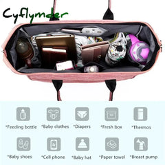 Cyflymder Large Capacity Waterproof Casual Laptop Bag Milk Bottle Baby Nappy Diaper Mummy Daddy