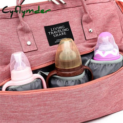 Cyflymder Large Capacity Waterproof Casual Laptop Bag Milk Bottle Baby Nappy Diaper Mummy Daddy