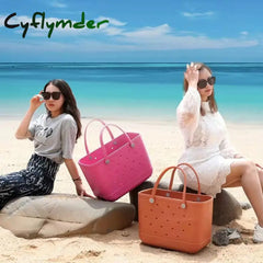 Cyflymder Large Capacity Women Eva Soft Basket Fashion Shoulder Bag For Ladies Beach Vacation