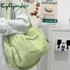 Cyflymder Large Crossbody Travel Tote Bags For Women 2024 Canvas Shoulder Messenger Bag Sports Yoga