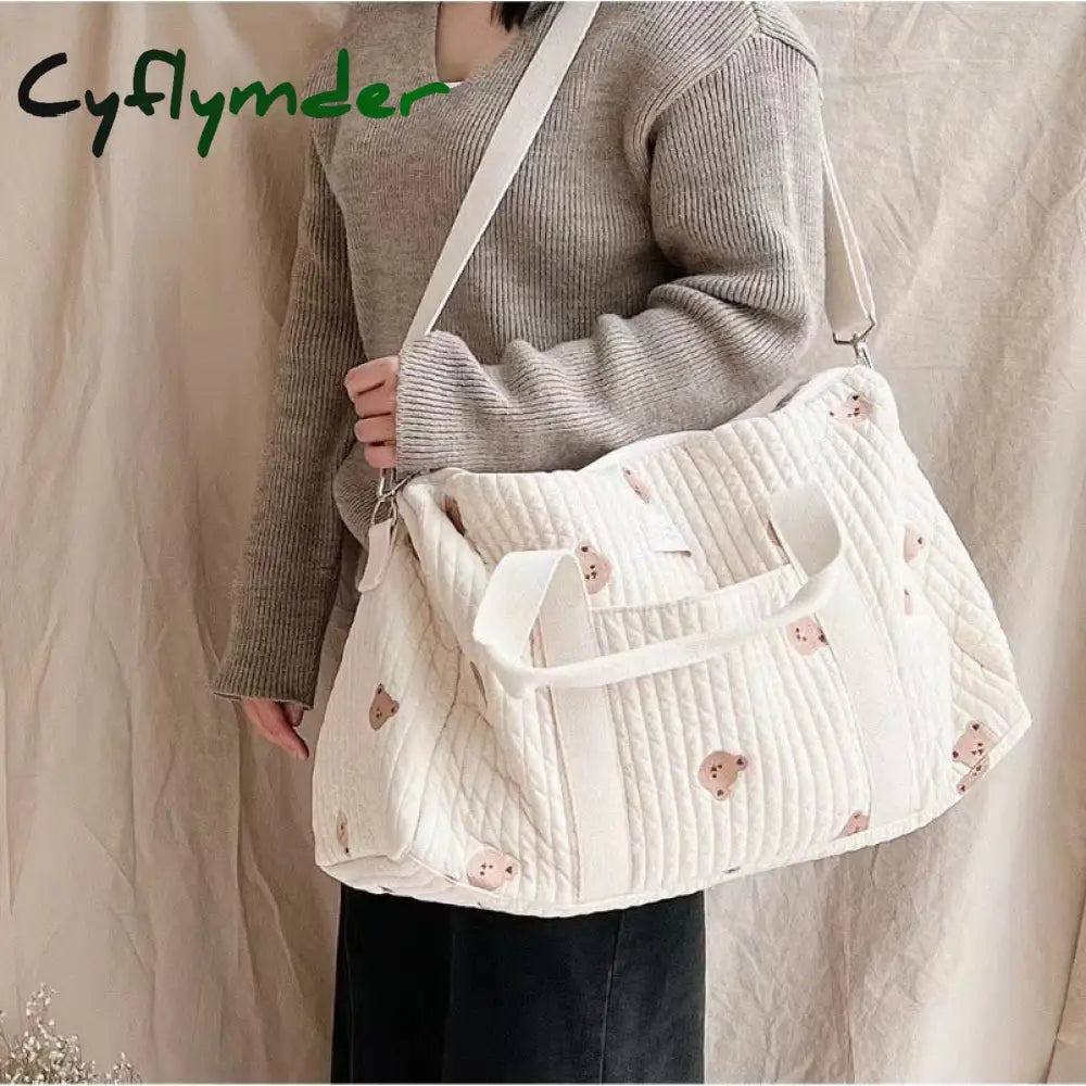 Cyflymder Large Maternity Bag For Baby Diaper Maternal Mommy Quilted Nappy Packs Toiletry Labour