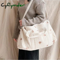 Cyflymder Large Maternity Bag For Baby Diaper Maternal Mommy Quilted Nappy Packs Toiletry Labour