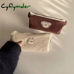 Cyflymder Large Portable Cartoon Dog Pencil Cases Kawaii Bag School Storage Student Big Pen Box