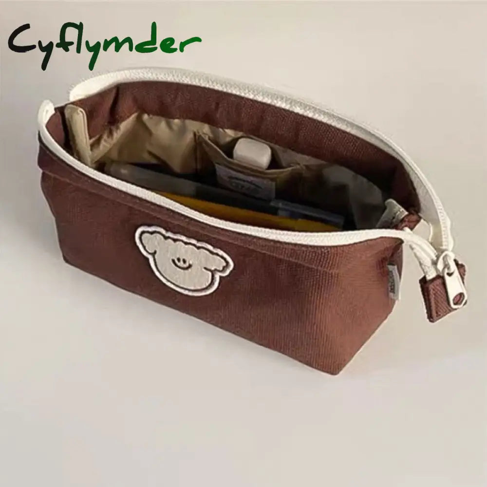 Cyflymder Large Portable Cartoon Dog Pencil Cases Kawaii Bag School Storage Student Big Pen Box