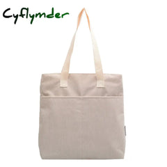 Cyflymder Large Tote Shopper Bag For Women Kpop Girl Student Corduroy Shoulder Shopping Bags Eco