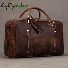 Large Travel Bag Genuine Leather Vintage Style Luggage Bags Men Male Duffle Bags Travelling Bag Weekender Bags for Man