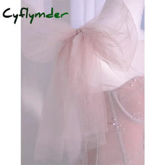 Cyflymder Latest Elegant Pink Wedding Dress Host Stage Dress Design Celebrity Sequins Dress Formal Party Dress Prom
