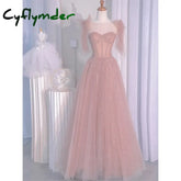 Cyflymder Latest Elegant Pink Wedding Dress Host Stage Dress Design Celebrity Sequins Dress Formal Party Dress Prom