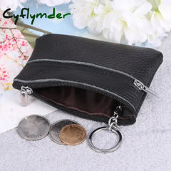 Cyflymder Leather 2 Zipper Coin Purse Wallet With Card Slots Coin Organizer Change Holder,Card Case Leather Zipper